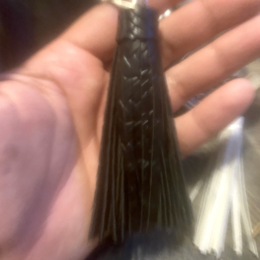 Handmade leather keychain tassel